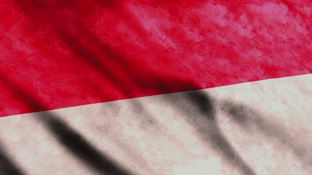 Monaco waving flag, render.