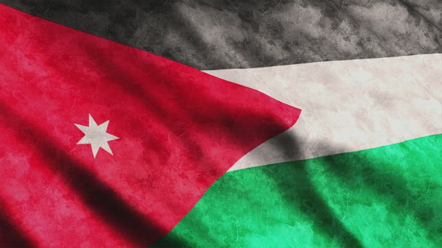 Waving 3D flag of Jordan .