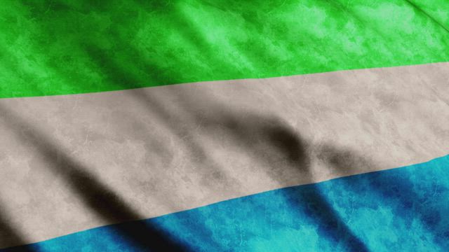 Sierra Leone waving flag.