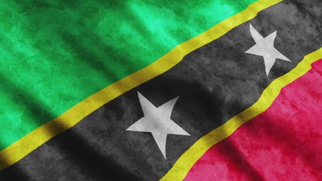 Saint Kitts And Nevis waving flag.