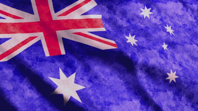 Faded Australian waving flag.