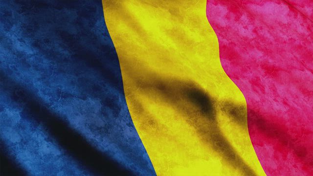 Flag of the country of Chad in Africa.