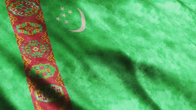 Turkmenistan flag from Asia.