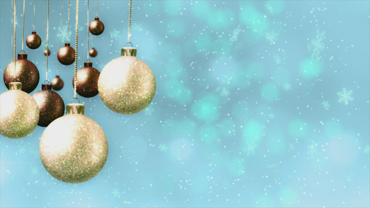 Christmas spheres and snowflakes on blue background - Free Stock Video
