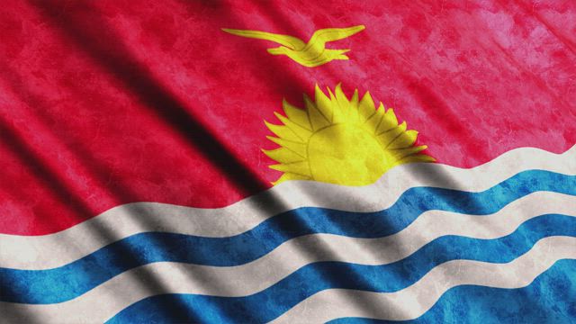 Kiribati 3D render flag.