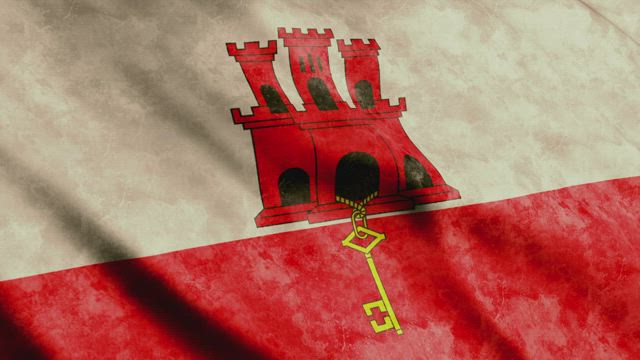 Gibraltar faded 3D flag.