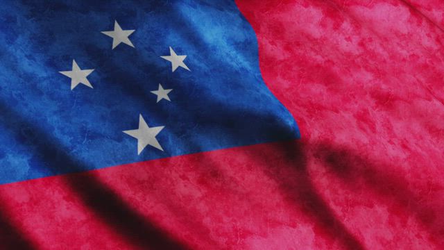 Samoa 3D render flag .