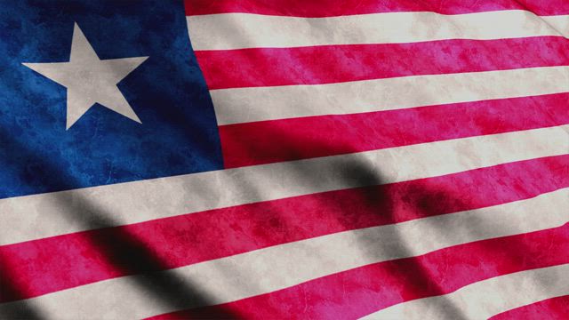 Liberia waving flag .