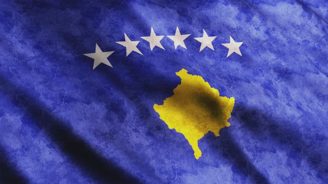 Kosovo faded 3D flag.