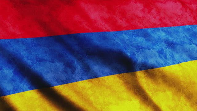 Armenia waving flag, 3D render.