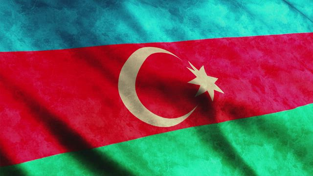 Azerbaijan waving flag, 3D.