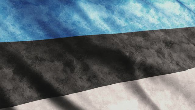 Estonia faded waving flag, close up.