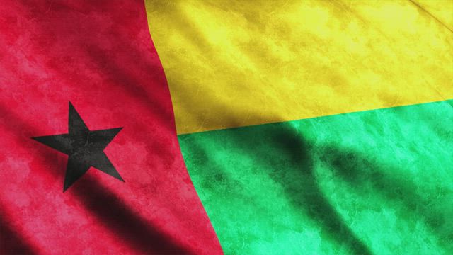 Guinea Bissau waving flag.