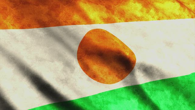 Niger waving 3D faded flag.