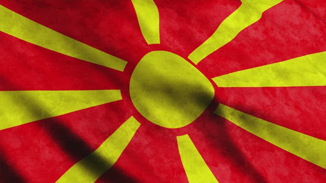 North Macedonia waving flag in 3D.
