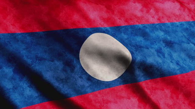 Laos waving flag in 3D render.