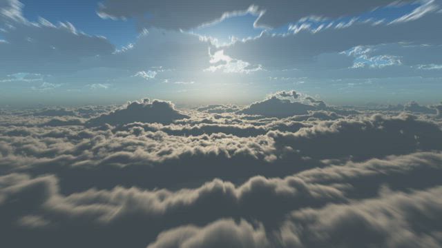 Flying over the clouds, hyper-lapse.
