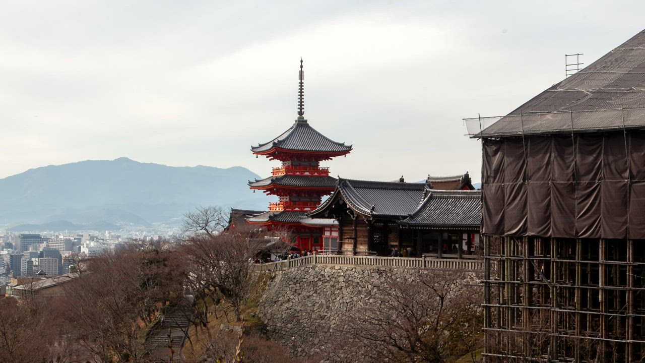 Kyoto historic temple building - Free Stock Video