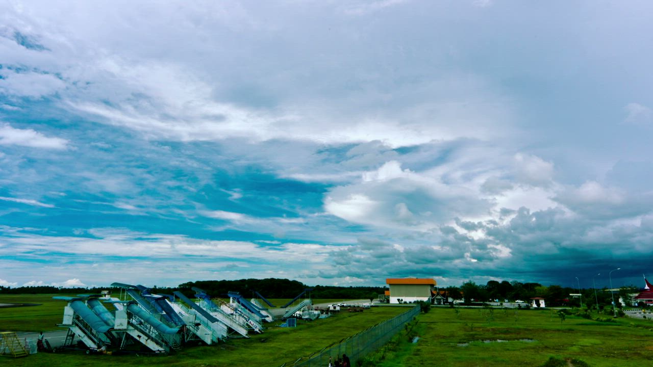Rural airfield with planes - Free Stock Video