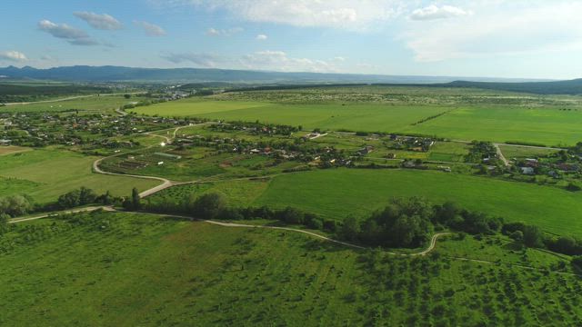 Lush fields across the countryside.