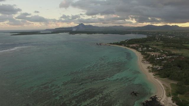 Overcast sky above the coast.