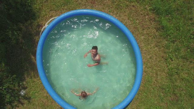 Summer pool in a garden.