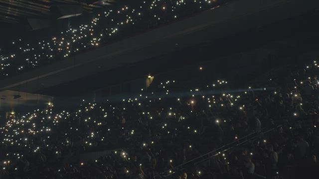Lights throughout a theater.