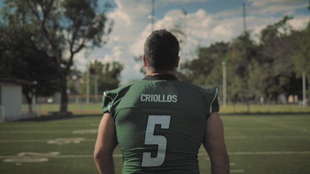Amateur football player on the field.