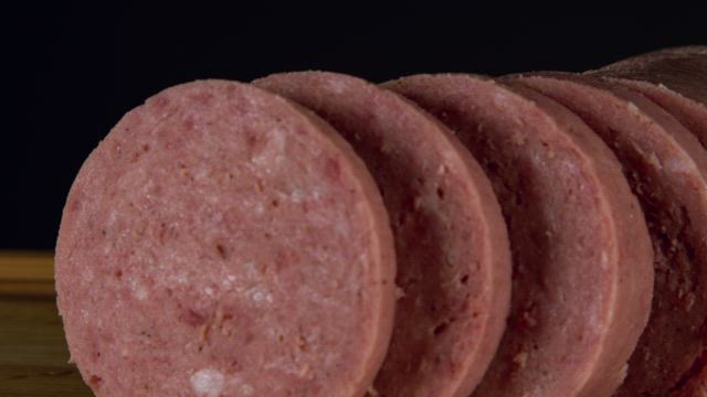 Thick Salami slices.