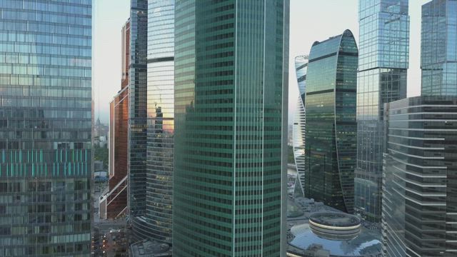 Skyscrapers covered in windows.
