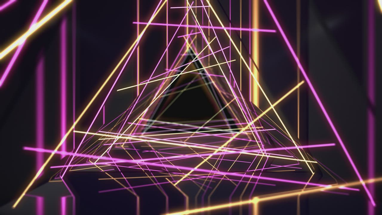 Abstract animation with neon lights - Free Stock Video