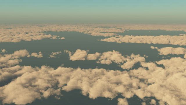 Flying for 3D sky above the clouds.