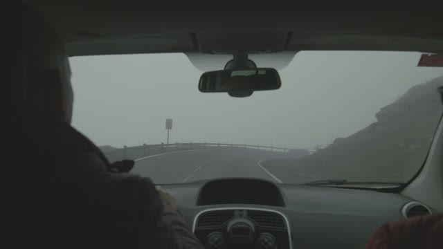 Driving through deep fog.