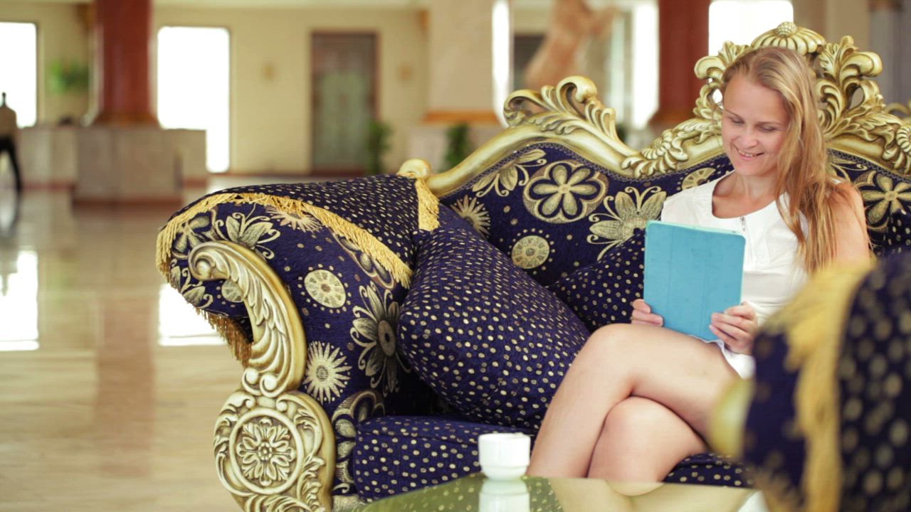 A relaxed hotel lobby lounge