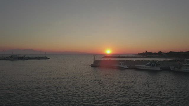 Leaving the harbor at sunset.