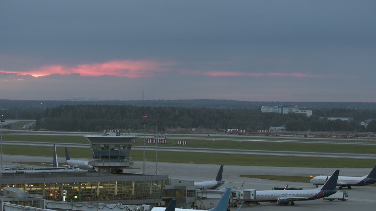 Early morning flights taking off - Free Stock Video
