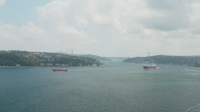 Large ships leaving Istanbul.