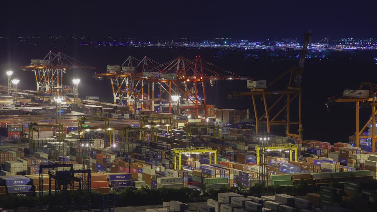 Tokyo containerport at night - Free Stock Video