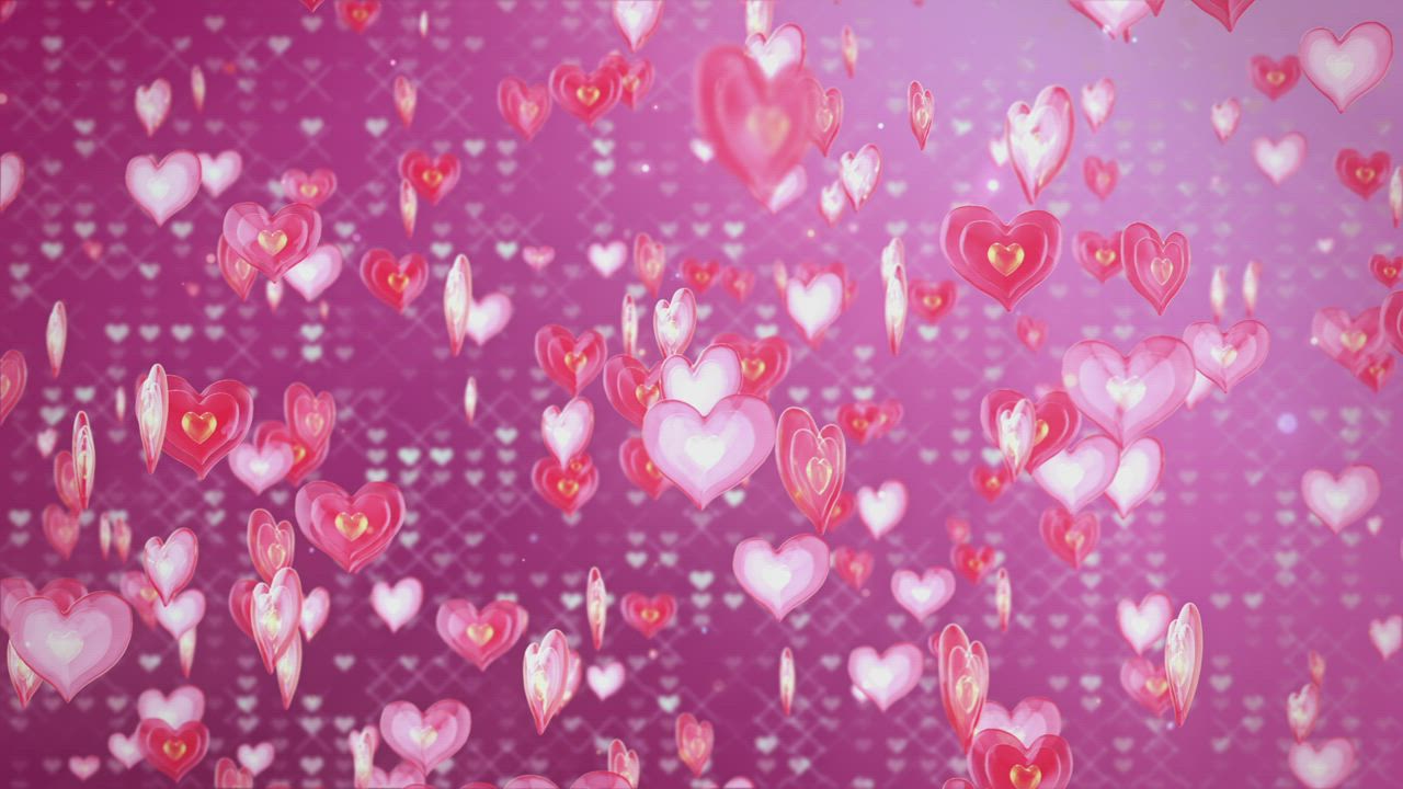 Floating Heart Shapes and Pink Background - Free Stock Video