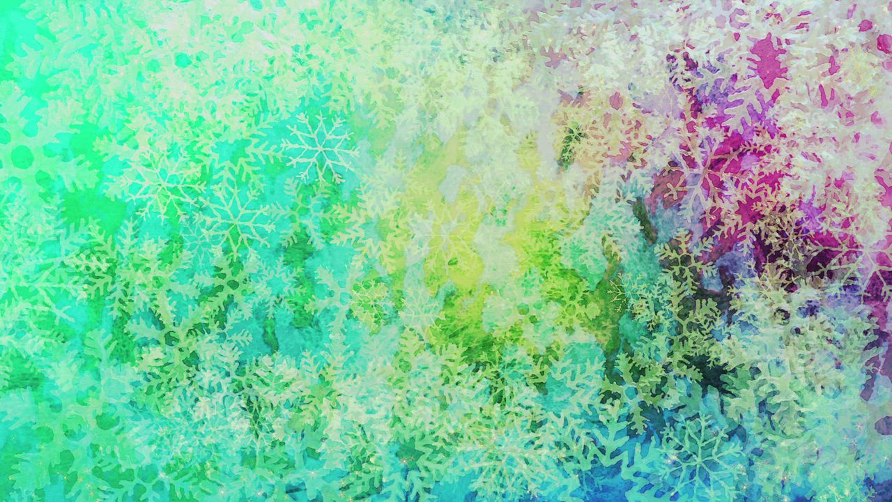 Fluid colored snowflakes animation - Free Stock Video