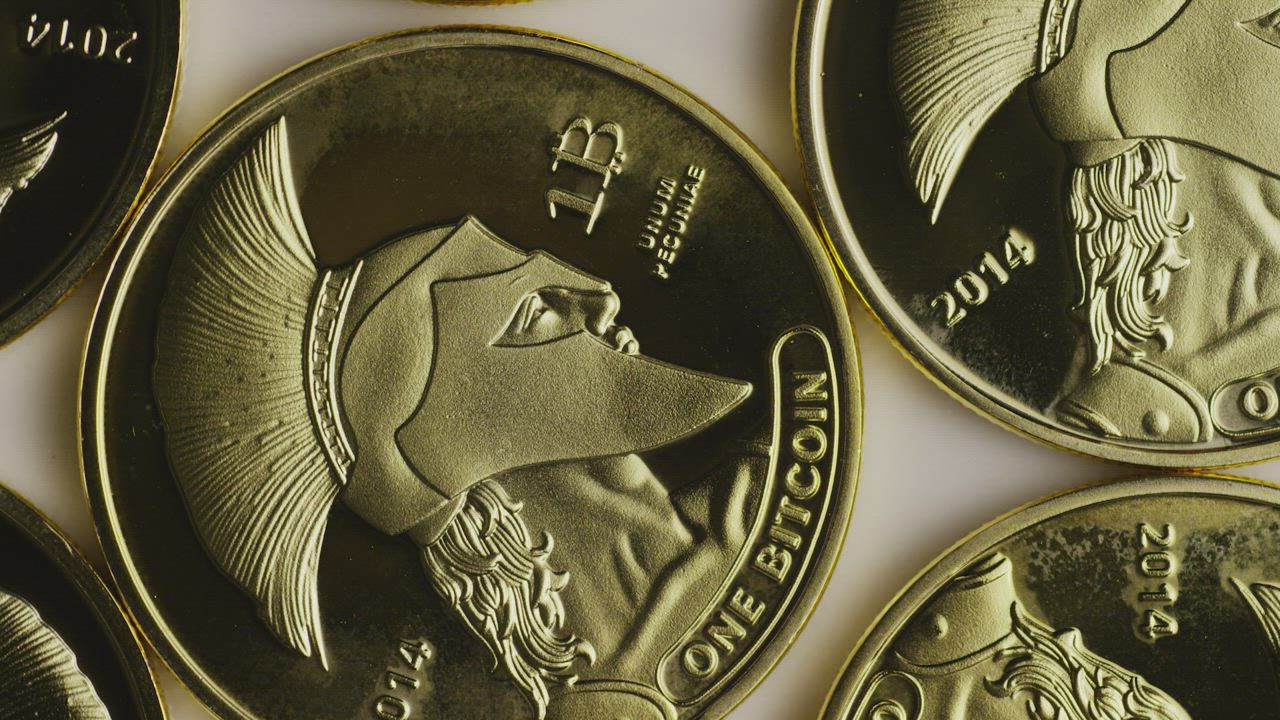 Bitcoin golden titan coins rotating