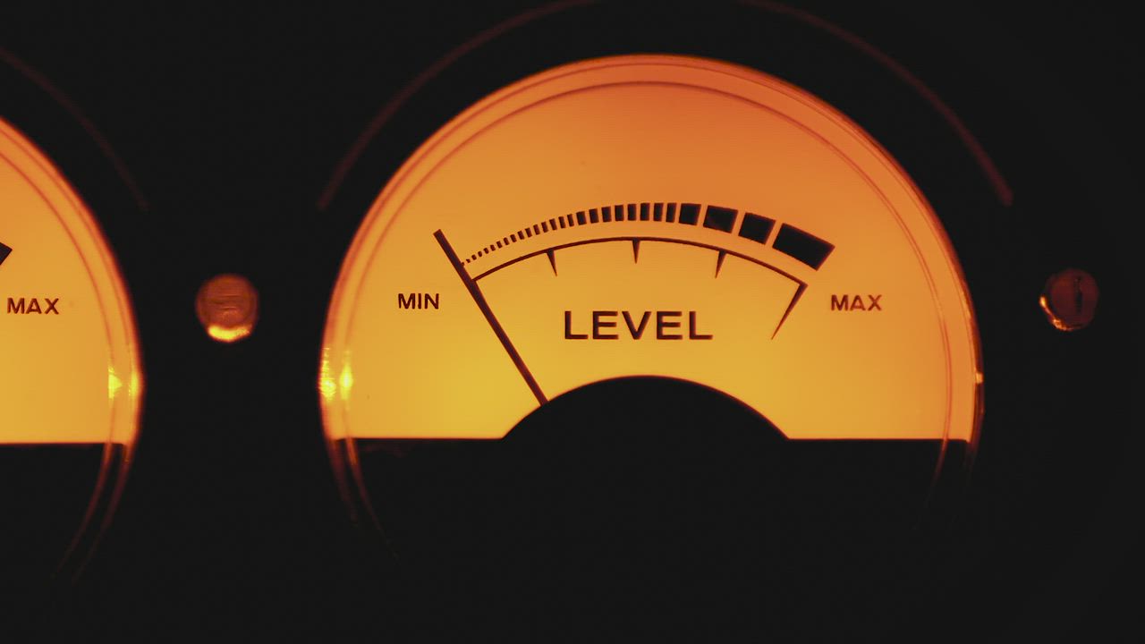 Vintage dial indicators of sound levels - Free Stock Video