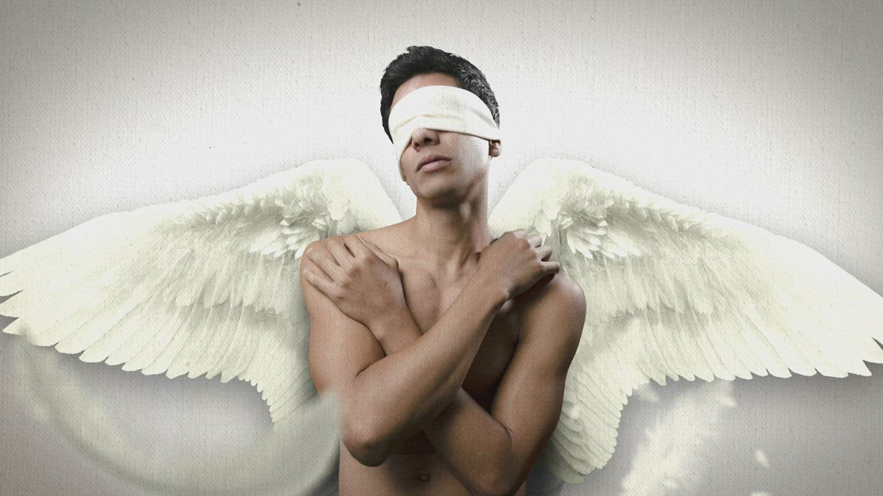 Abstract animated image of a man with wings - Free Stock Video