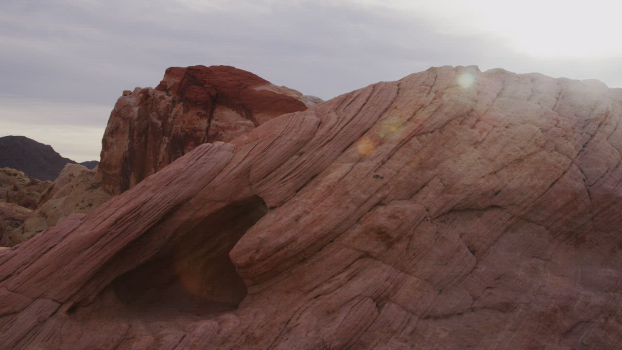 Rock formations in a red desert - Free Stock Video