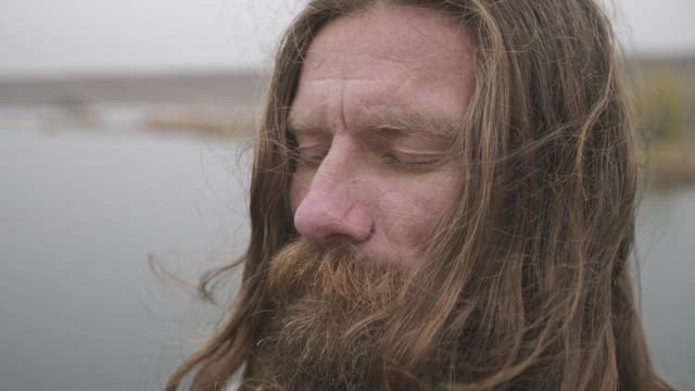 Man in deep meditation.