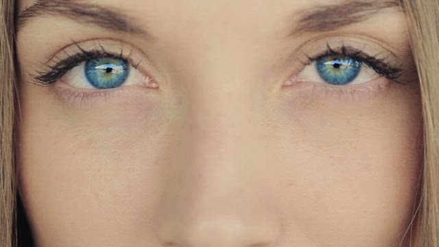 Radiant blue eyes of a woman.
