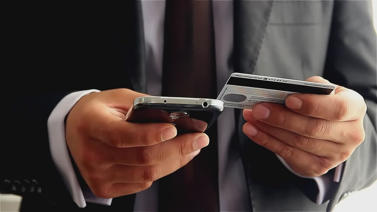Paying with a phone and bank card