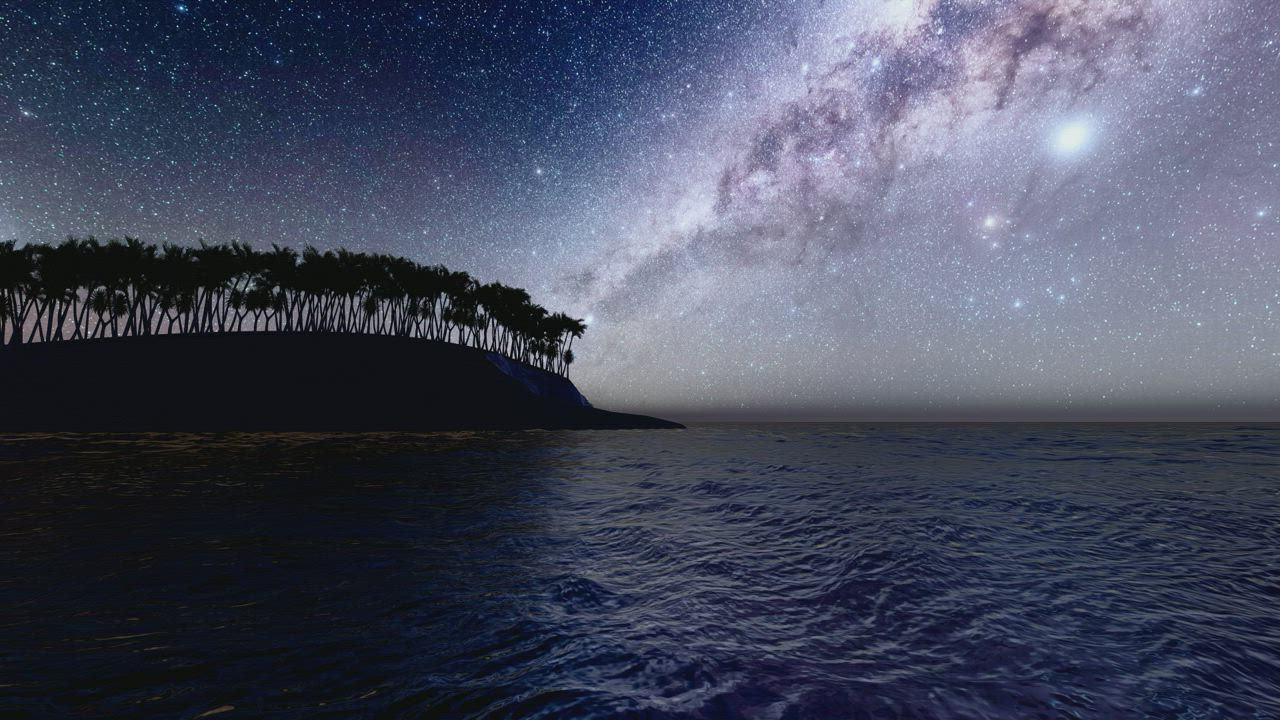 Milky Way seen from the beach - Free Stock Video