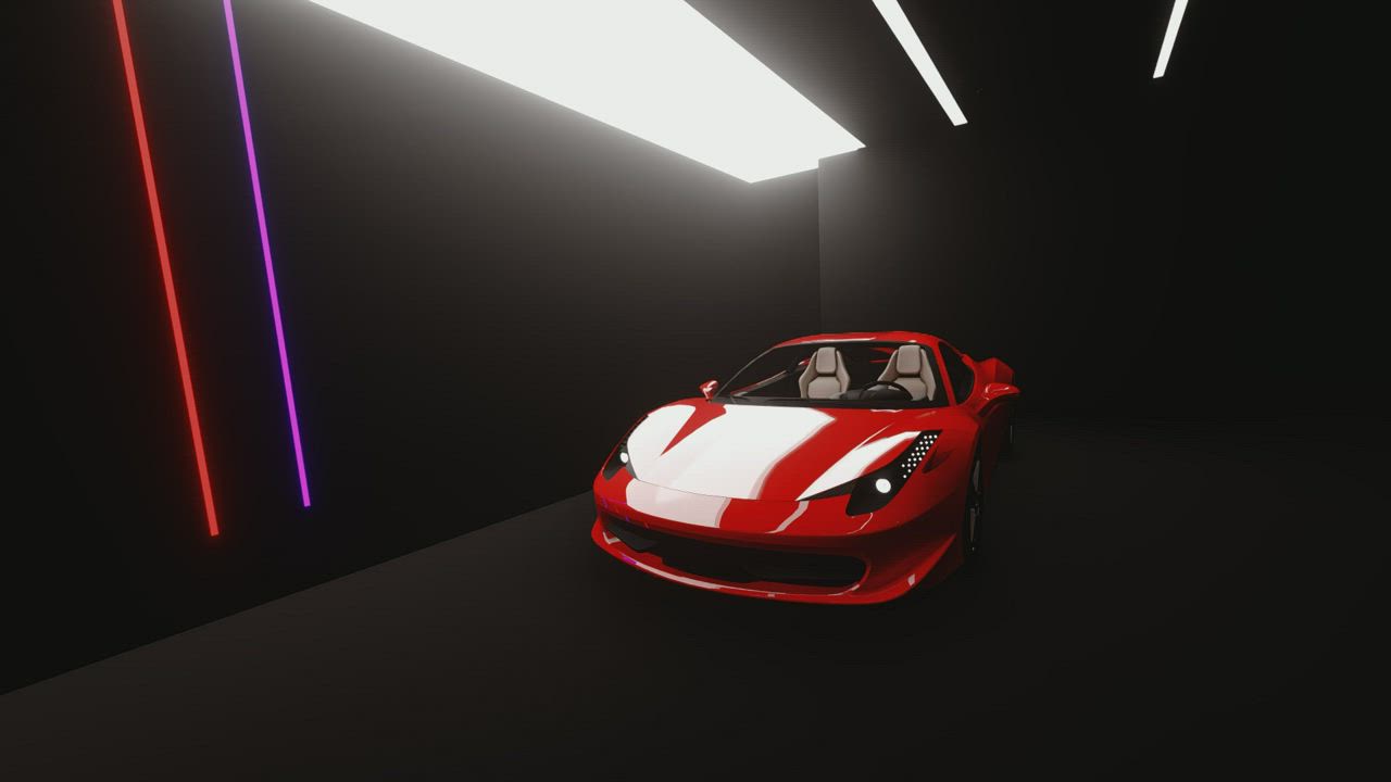 A red Ferrari being filmed with the Kwayes camera