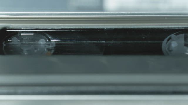 Video tape spinning.